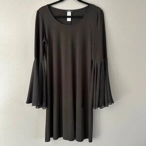 MSK Sheer Bell Sleeves Little Black Mini‎ Dress